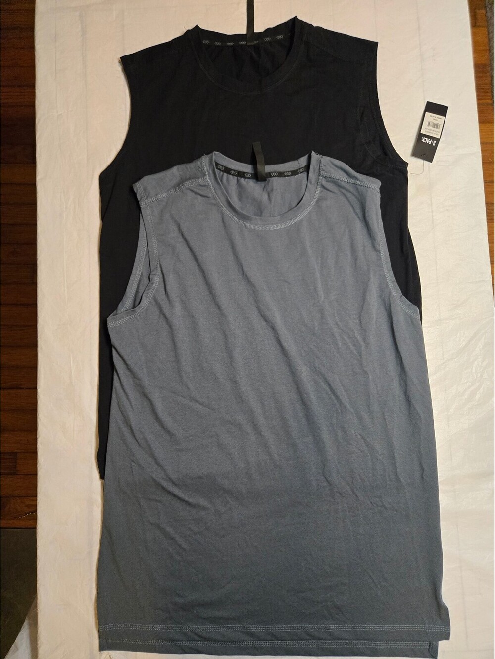 Legend Men's 2-Pack Sleeveless Tank Tops – Black & Gray – Size Large – NWT